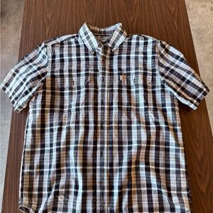 Carhartt Men's Plaid Button Down Shirt - Black and White